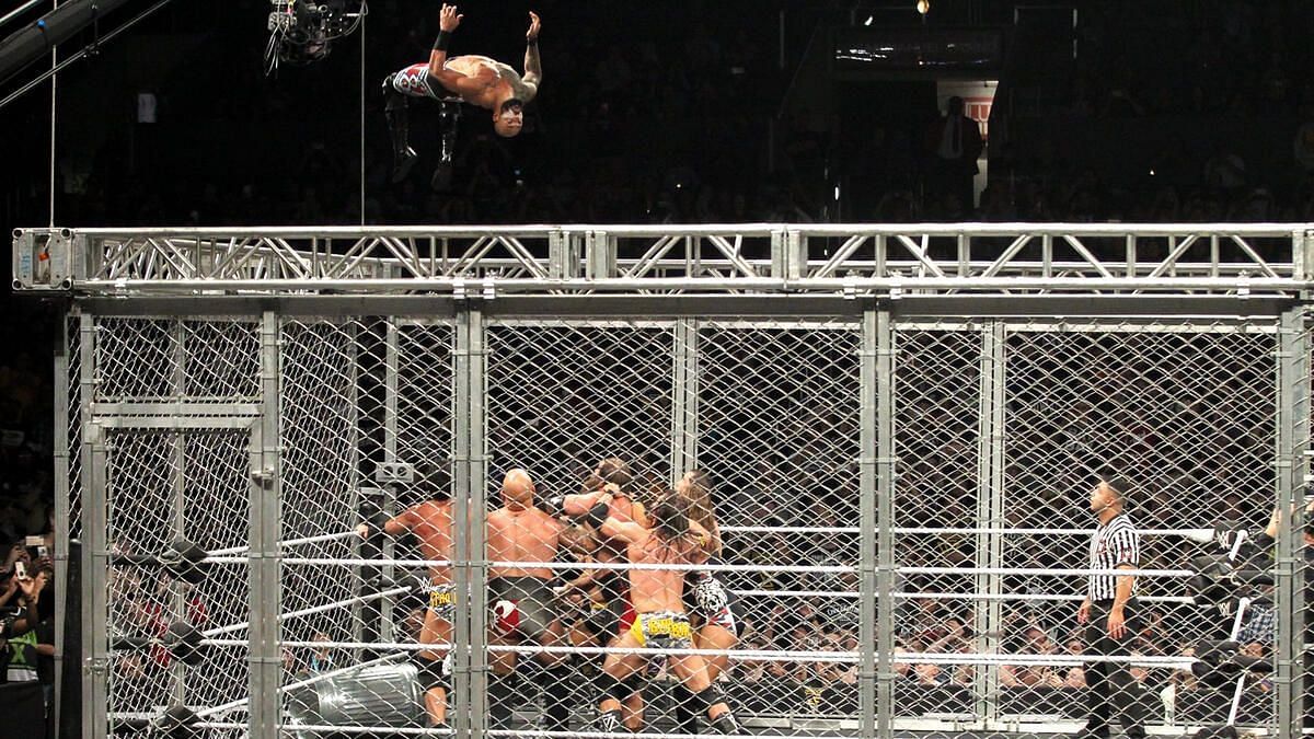 Ricochet in action in a WarGames match (Credit: WWE.com)