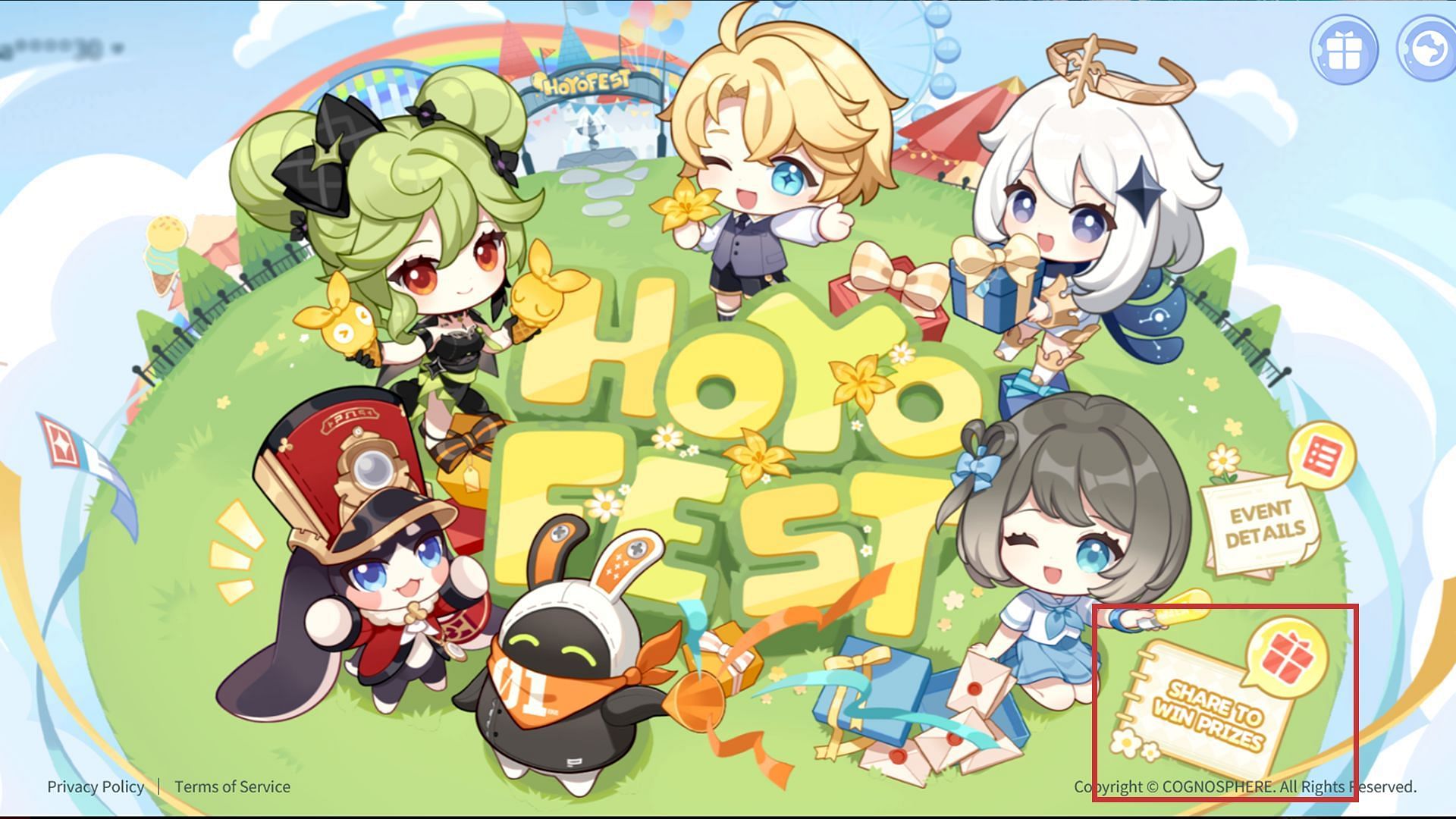 Share the event page (Image via HoYoverse)