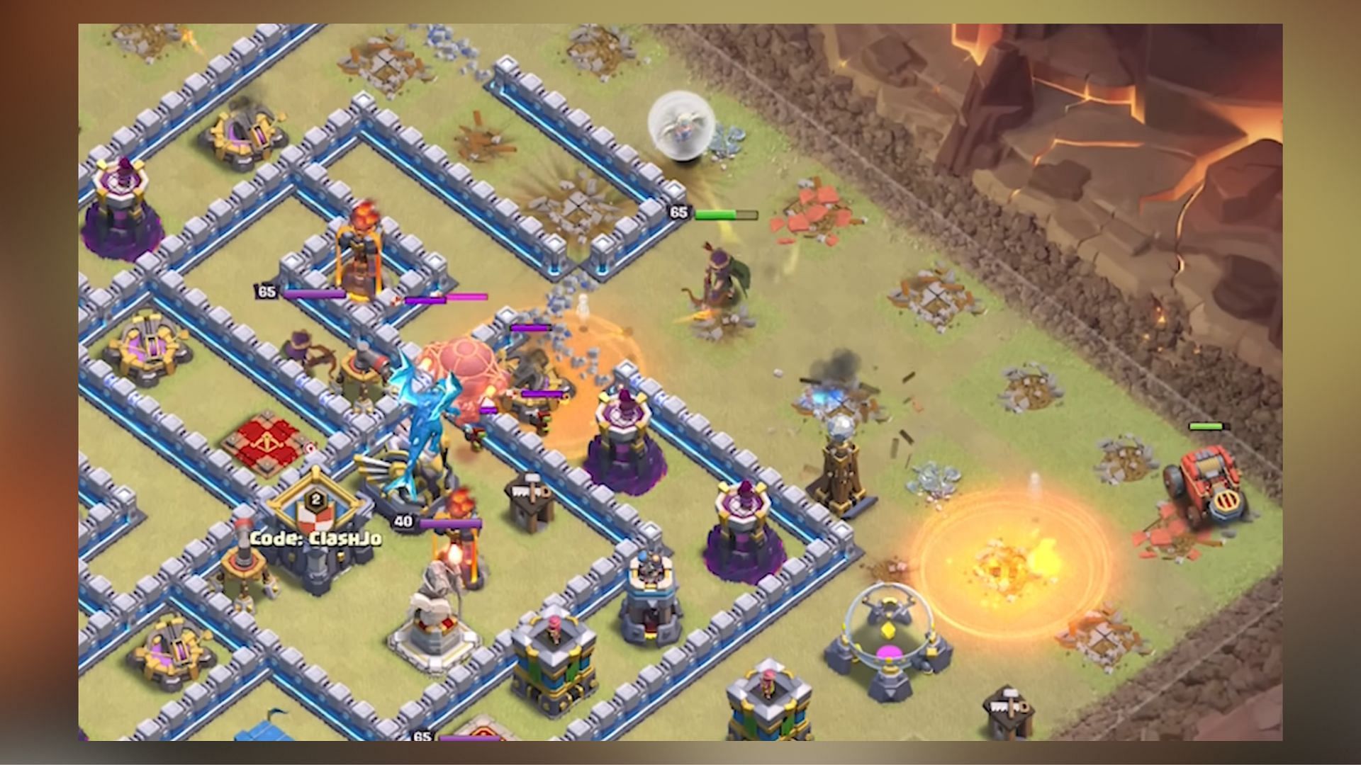 Use Healing spells on Hog Riders to help them take down maximum defenses (Image via SuperCell)