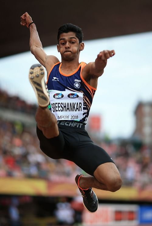 Murali Sreeshankar at the IAAF World U20 Championships (Image via Getty)