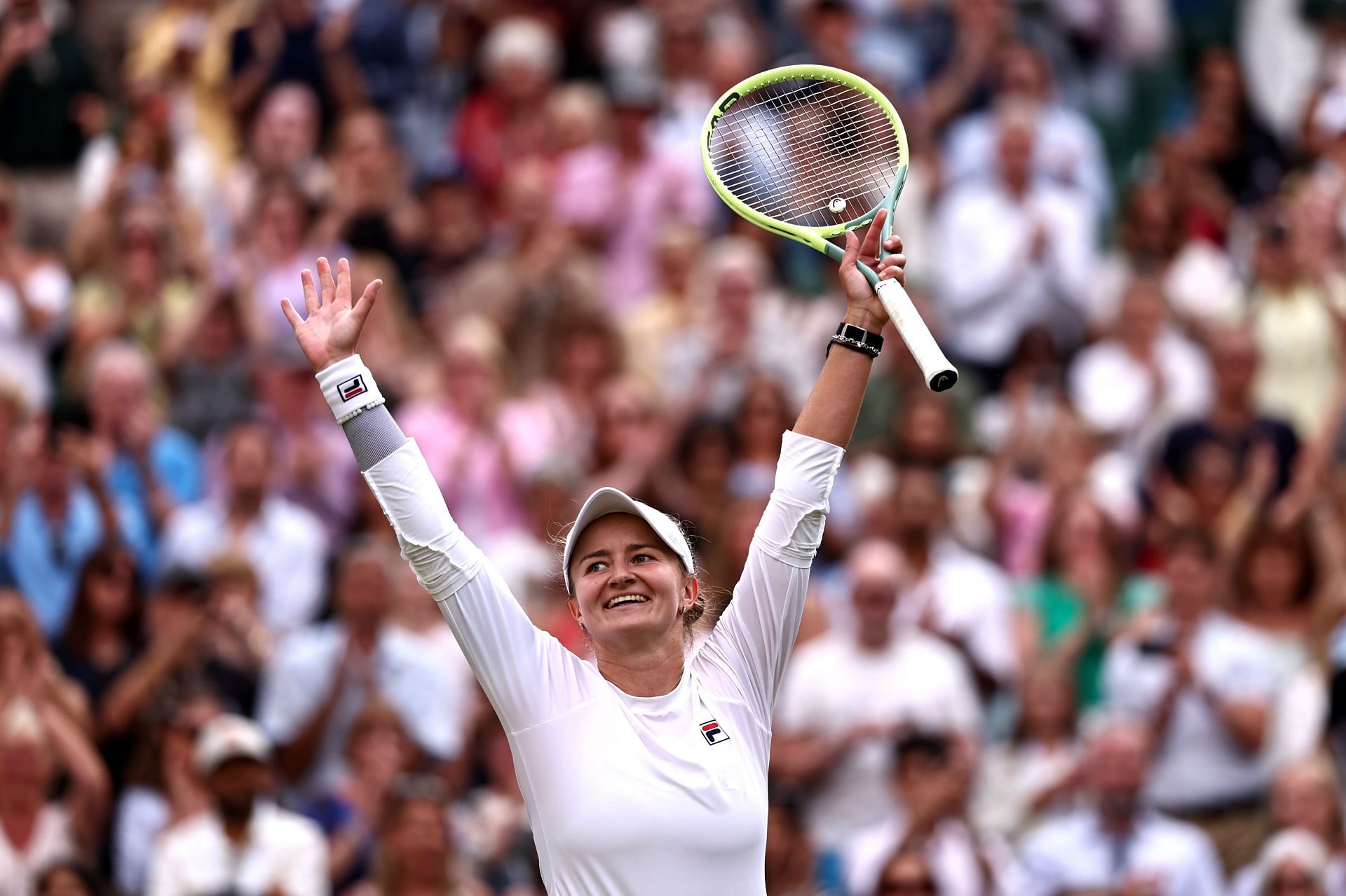 Barbora Krejcikova celebrates her semifinal win (image source: GETTY)