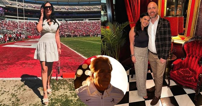 PHOTO: Nick Saban’s daughter-in-law Samira proudly shows off Cornhole award bagged by husband Nicholas Saban