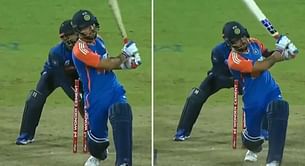 [Watch] Riyan Parag smacks two sixes off Wanindu Hasaranga in 14th over of IND vs SL 3rd T20I