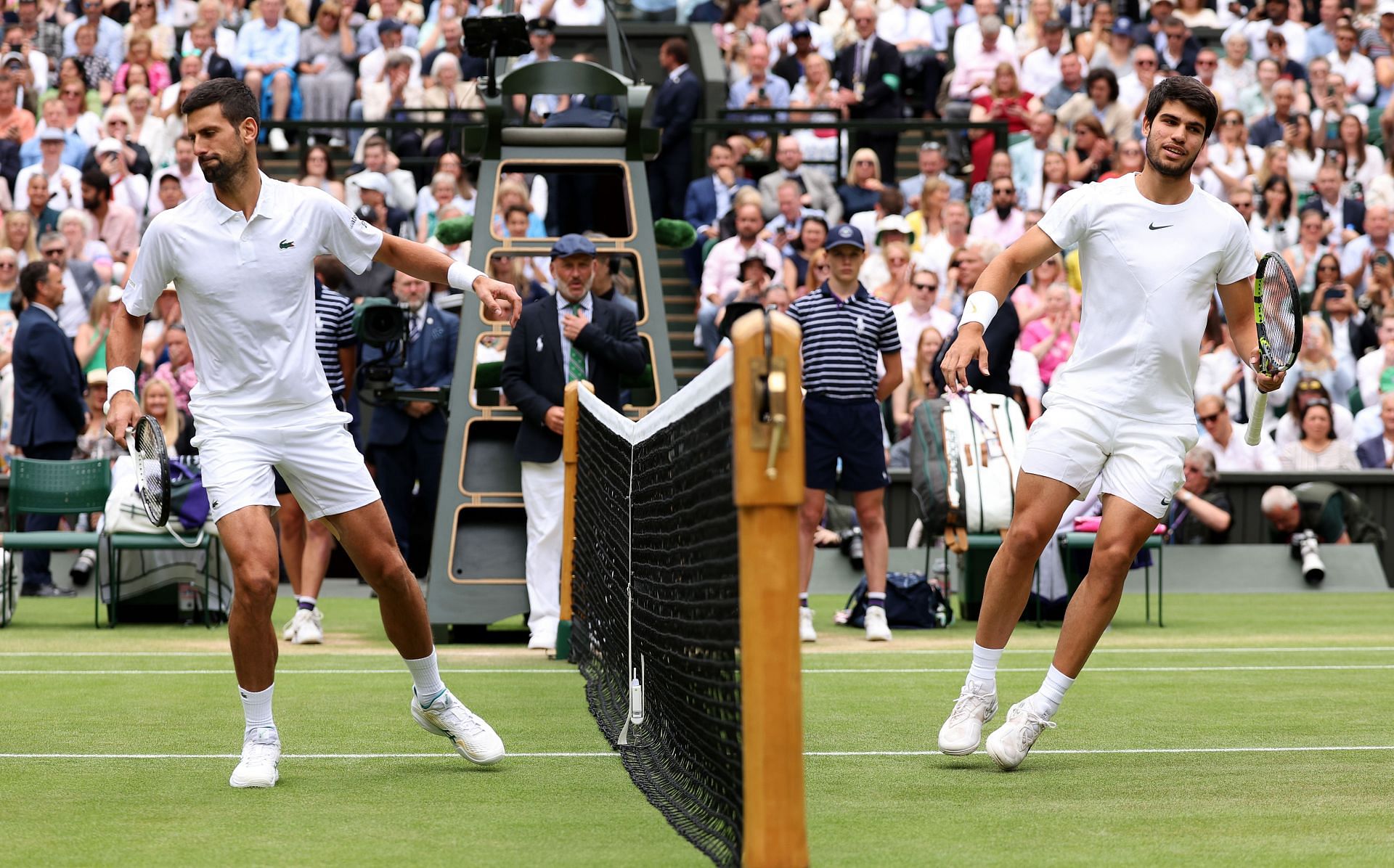 Novak Djokovic vs Carlos Alcaraz at the 2023 Wimbledon Championships (image source: GETTY)