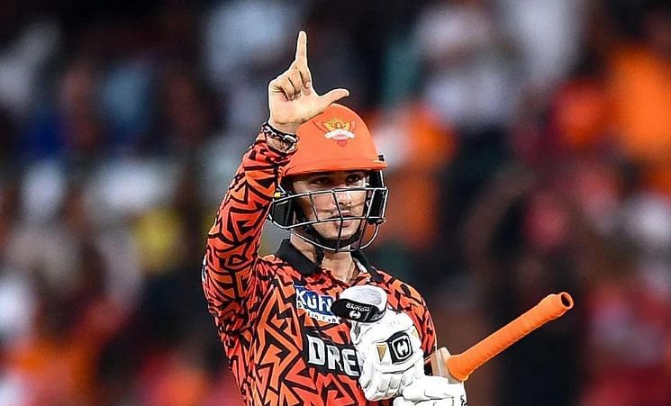 Abhishek Sharma celebrates after scoring a half-century against Punjab Kings in the Sunrisers Hyderabad&#039;s final home game at the Rajiv Gandhi International Stadium (Image Credits: Abhishek Sharma&#039;s Instagram)