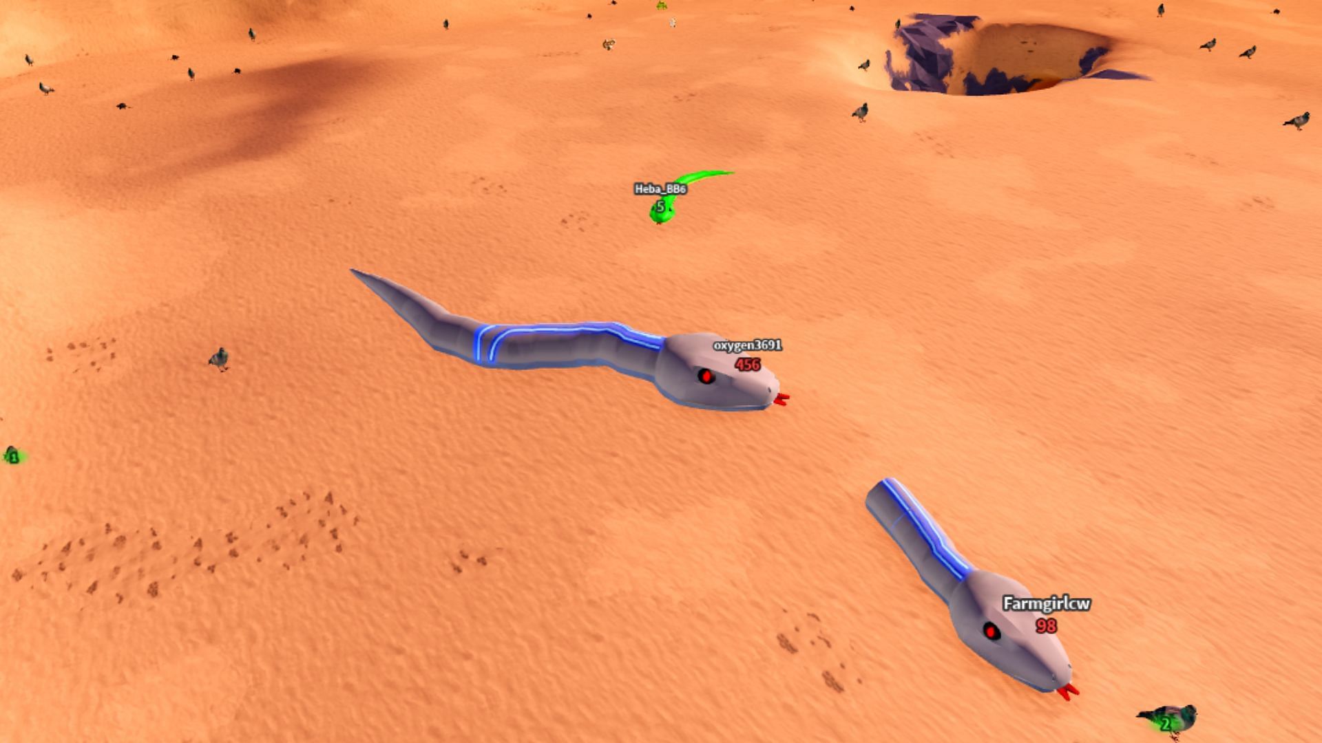 Grow your snake &amp; compete with others in Be A Snake (Image via Roblox)