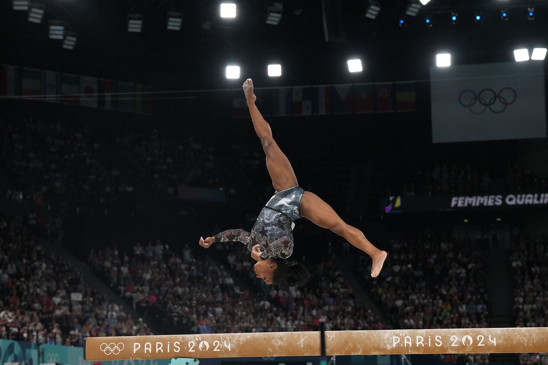 Simone Biles in action at the 2024 Paris Olympics - Getty Images