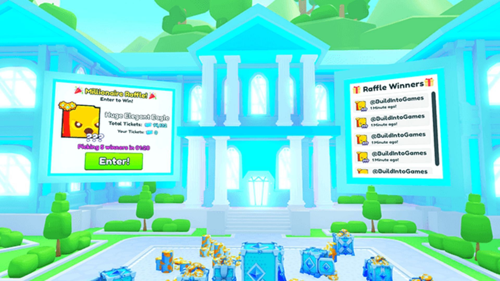 You can enter the Raffle by using Tickets in Pet Simulator 99 (Image via Big Games Pet)