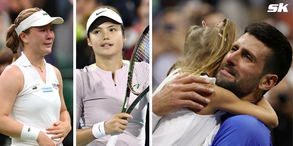 (Left to Right) Lulu Sun, Emma Raducanu, Novak Djokovic with daughter Tara (Source: Getty Images)