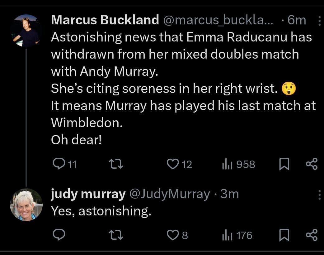 Andy Murray's mother Judy on X