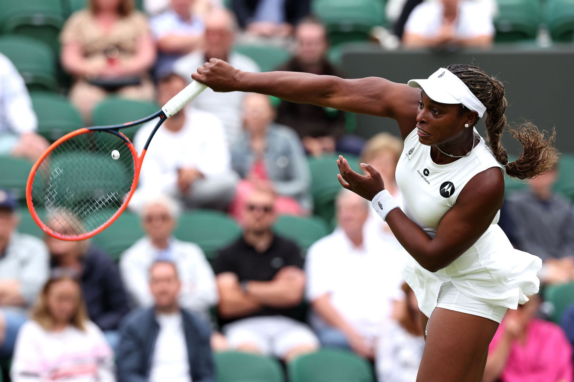 Sloane Stephens in action at the 2024 Wimbledon Championships