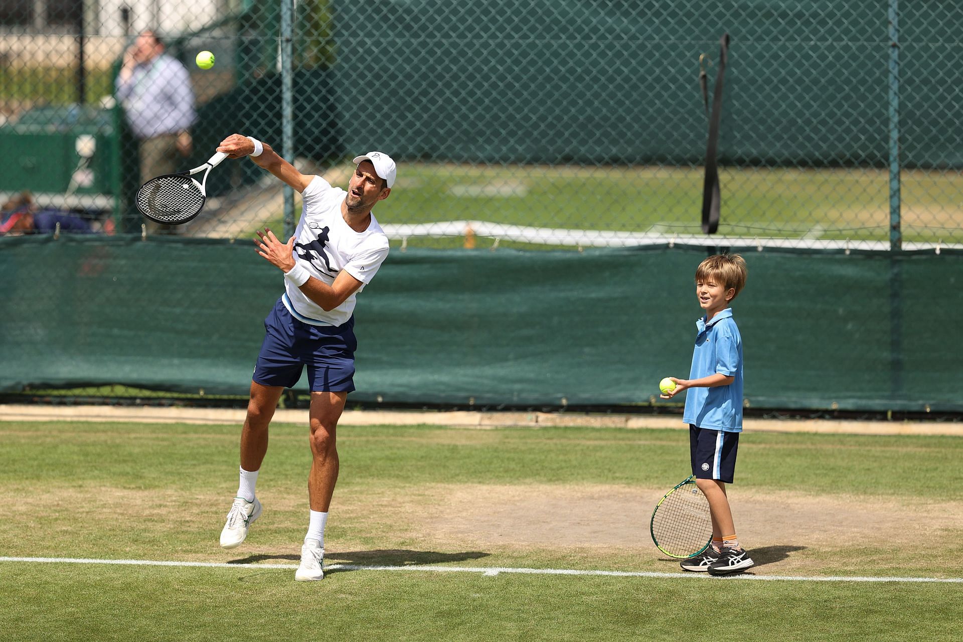 Novak Djokovic with his son Stefan at Wimbledon 2022 - Source: Getty