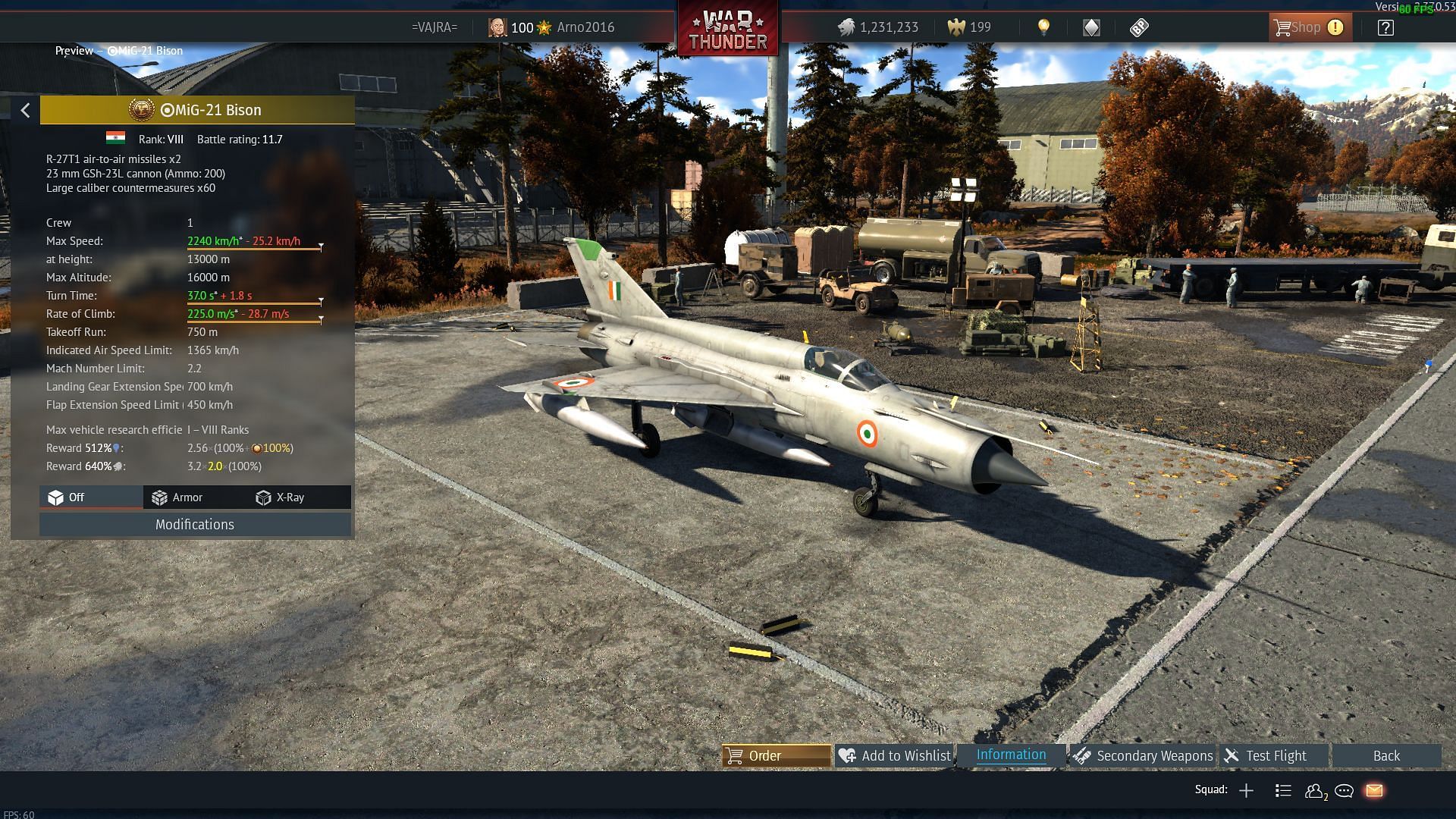 The MiG-21 Bison in War Thunder (Image via Gaijin Entertainment)