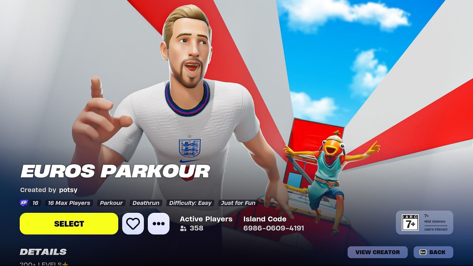 Navigating Fortnite Euros Parkour (Image via Epic Games)