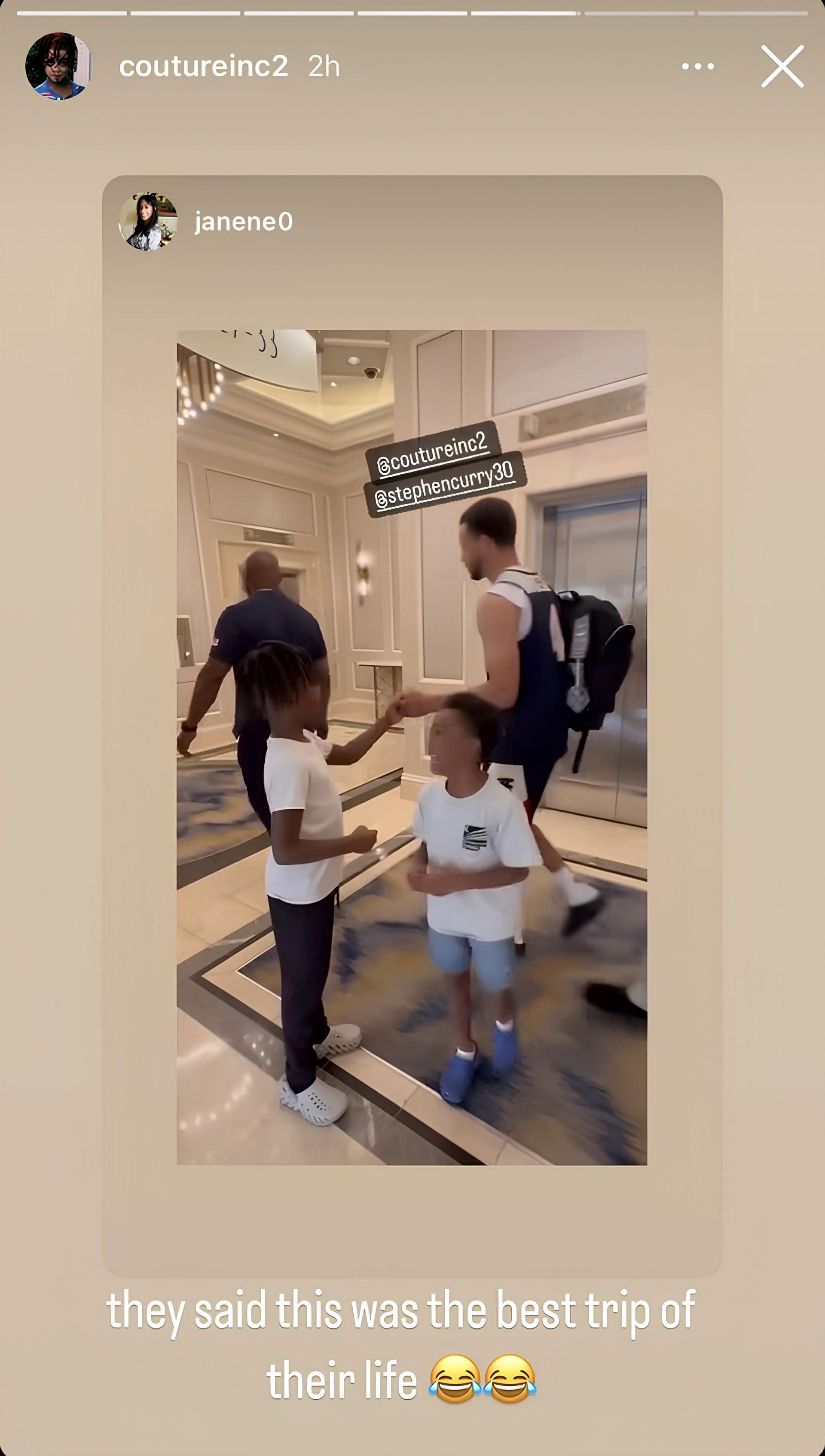 Anthony Edwards' girlfriend appreciated seeing her son get a handshake from Steph Curry (@coutureinc2)