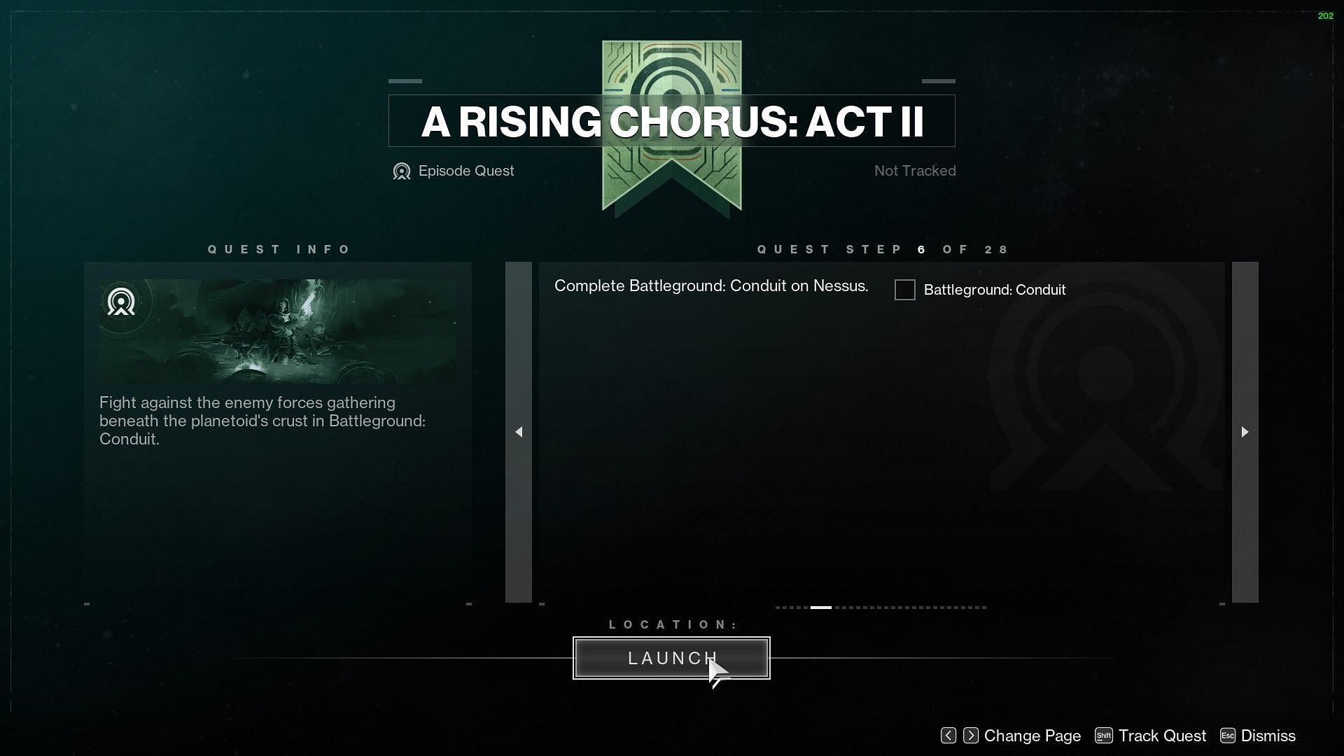 A Rising Chorus Act 2 mission step in Destiny 2 (Image via Bungie)