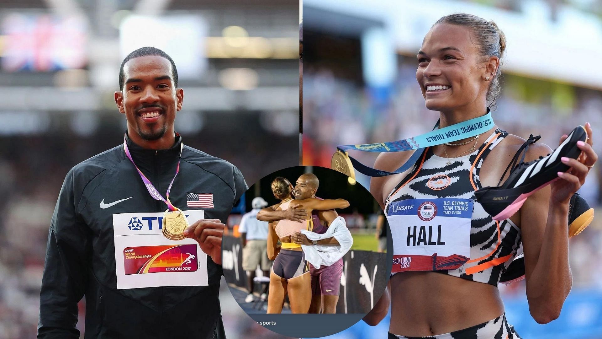 Christian Taylor (L) and Anna Hall (R)- (Source: Getty Images) /Anna Hall hugging Christian Taylor (Source: Anna Hall Instagram stories) 