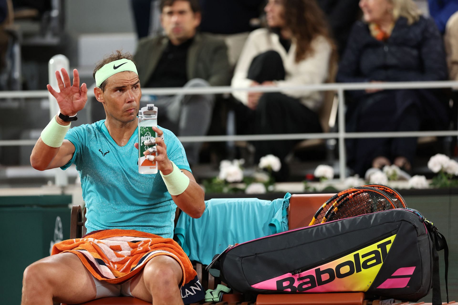 Rafael Nadal during the 2024 French Open. (Source: GETTY)