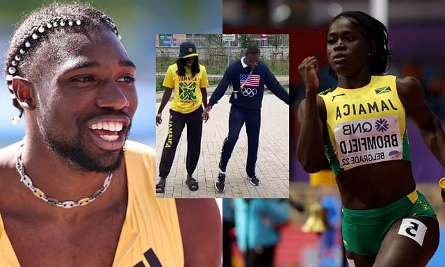 WATCH: Noah Lyles and girlfriend Junelle Bromfield dance hilariously in  front of Olympic Rings at the Paris Olympics 2024