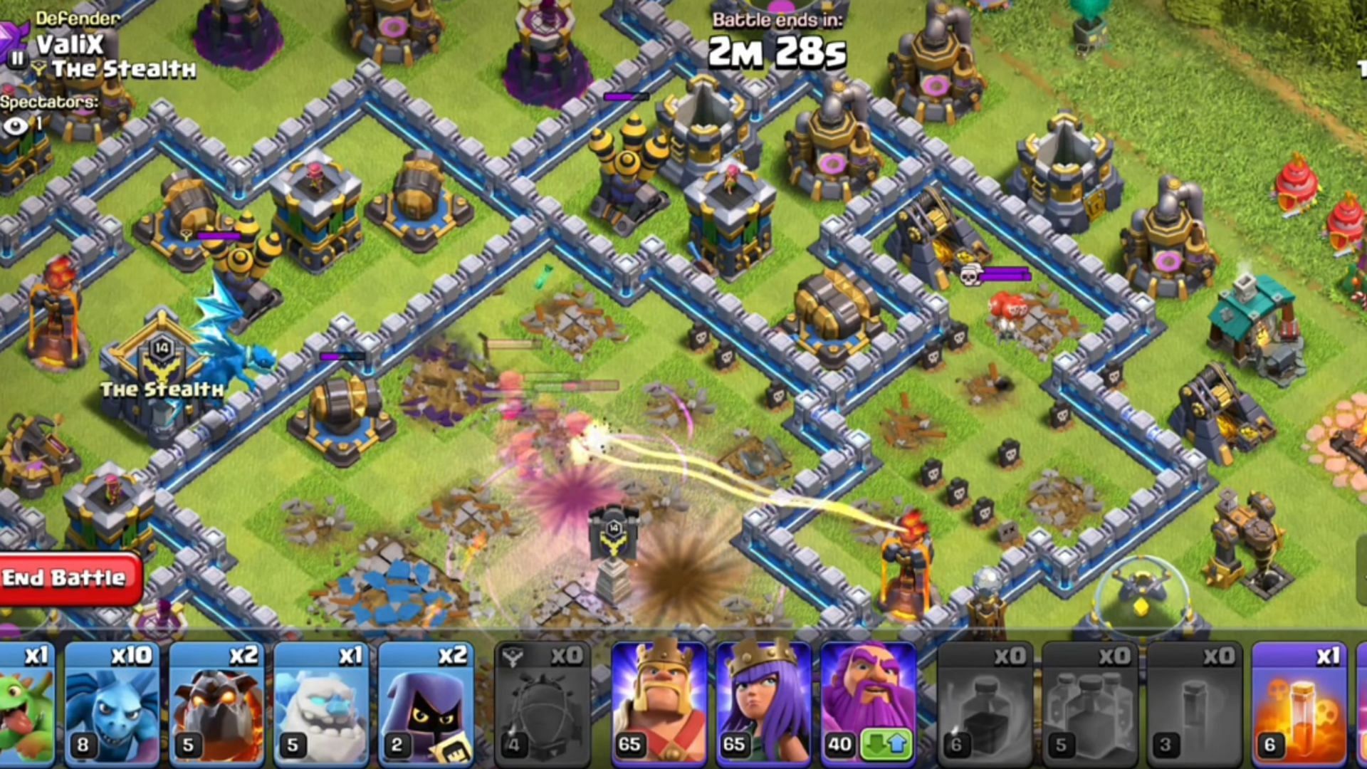 Super Wizard attacking the base (Image via Supercell)