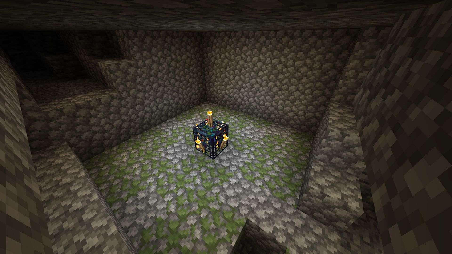 Tracking down monster rooms can be difficult as they&#039;re underground structures (Image via Mojang)