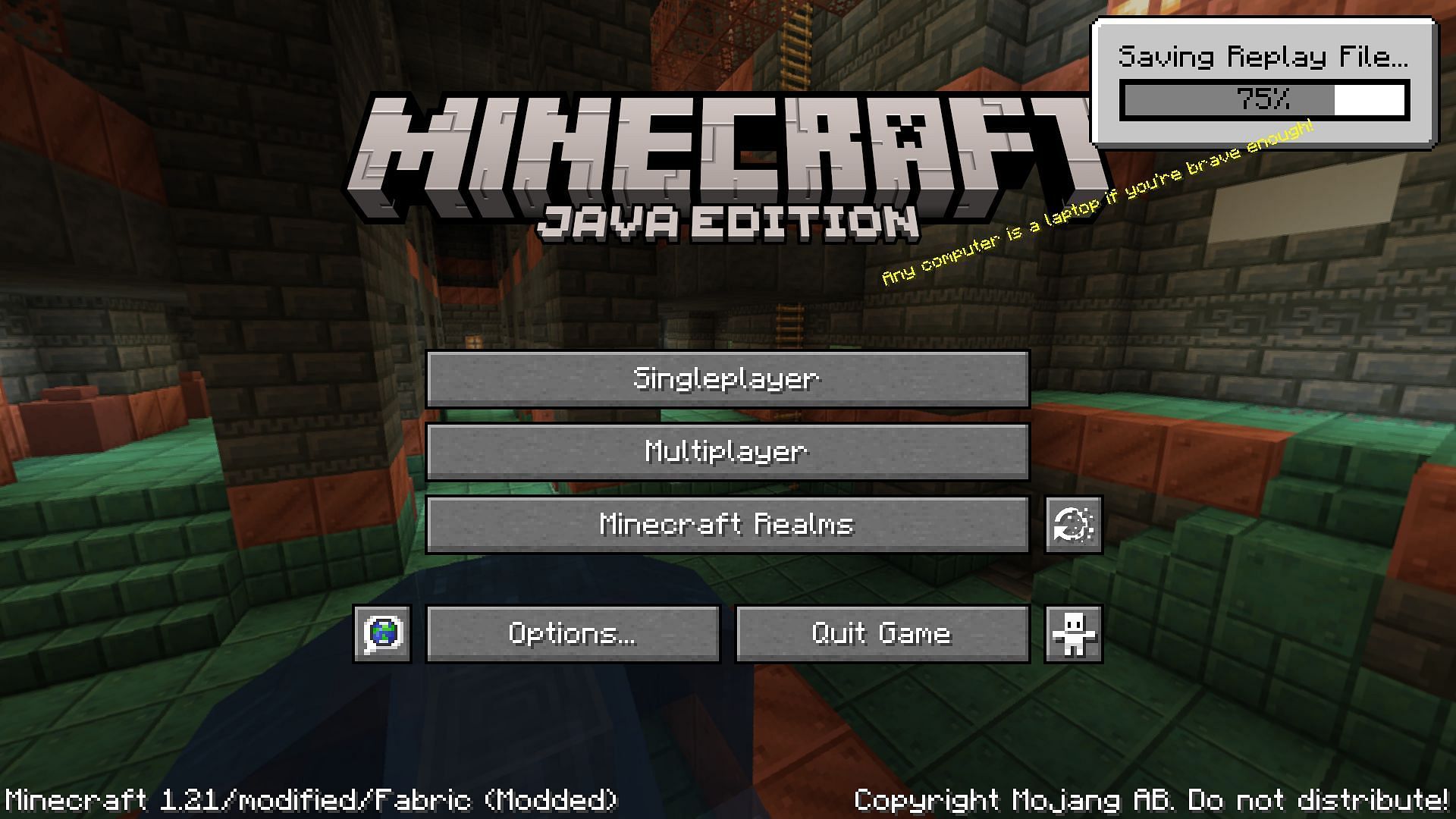 Recording being saved (Image via Mojang)