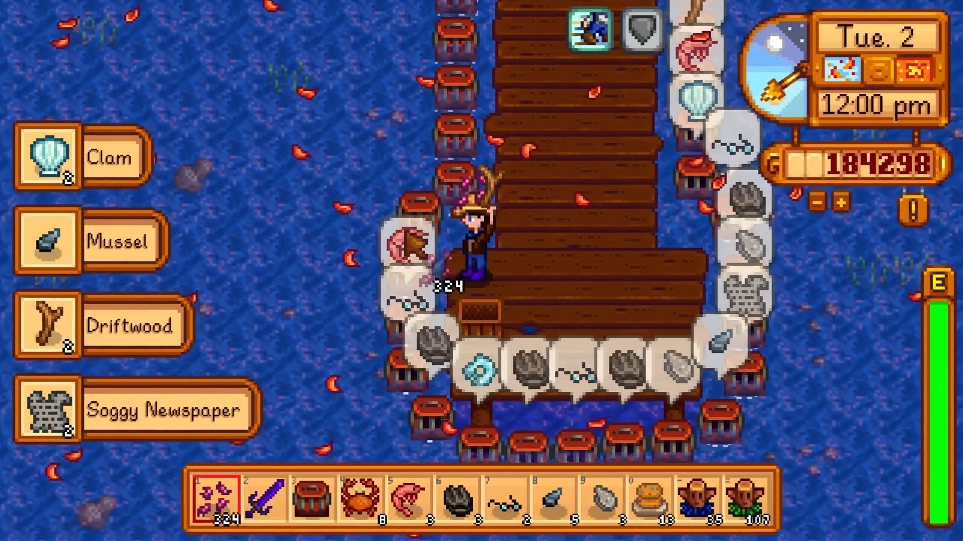 Catching fish through crab pots is easier than traditional fishing (Image via ConcernedApe)