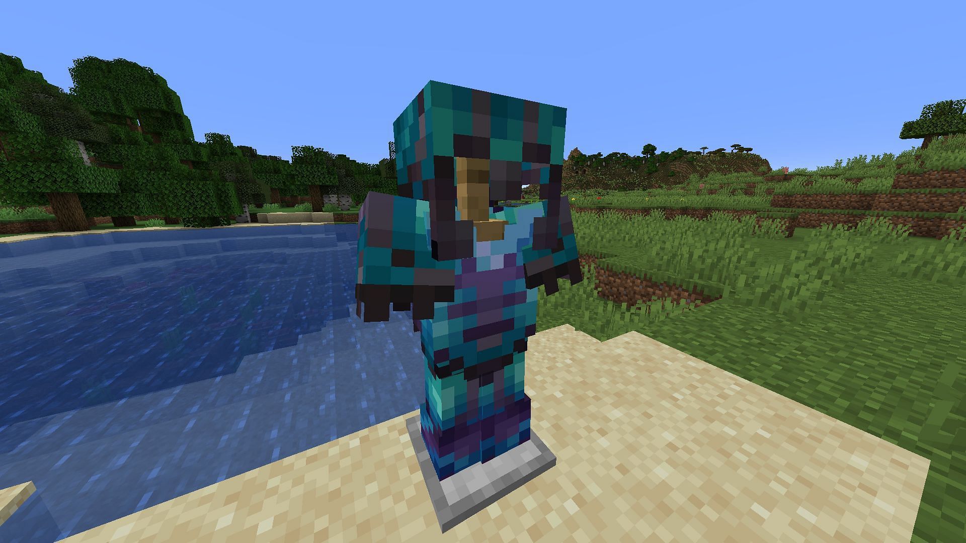 This Minecraft armor trim combo takes on a mysterious aquatic theme (Image via Mojang)