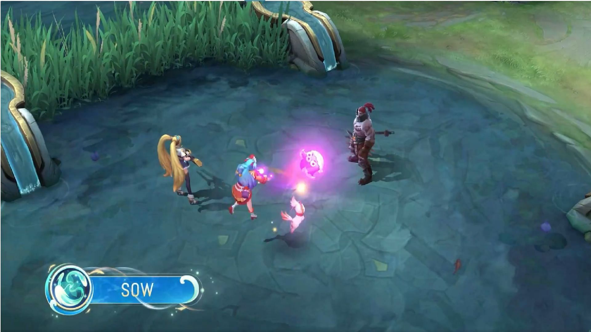 Floryn sends a baby octopus towards the enemy while using her first skill (Image via Moonton Games)