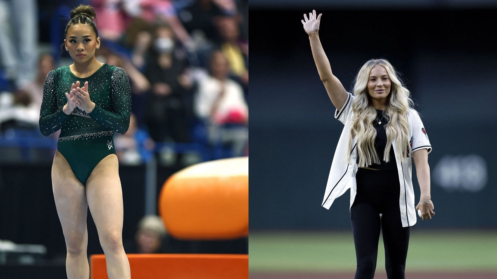 Suni Lee and MyKayla Skinner (Images via Getty)