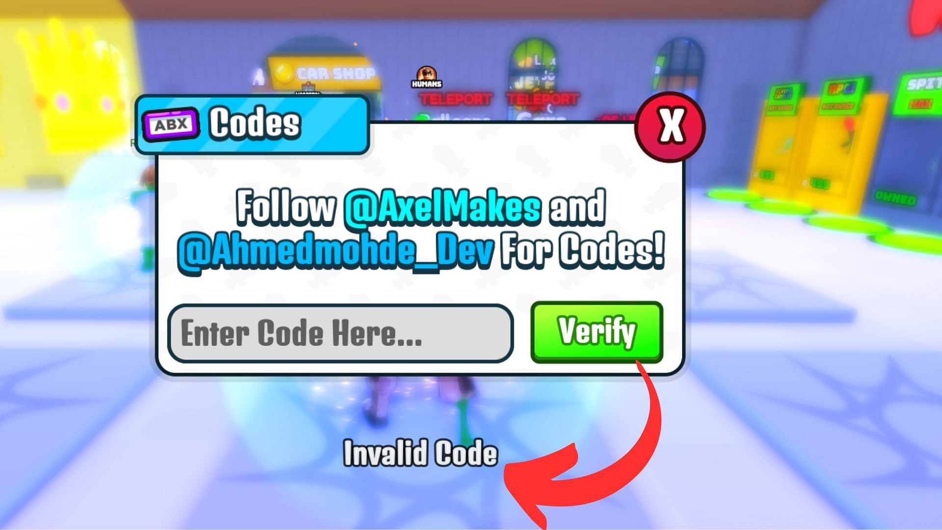 Zombies vs Humans invalid code issue (Image via Roblox || Sportskeeda)