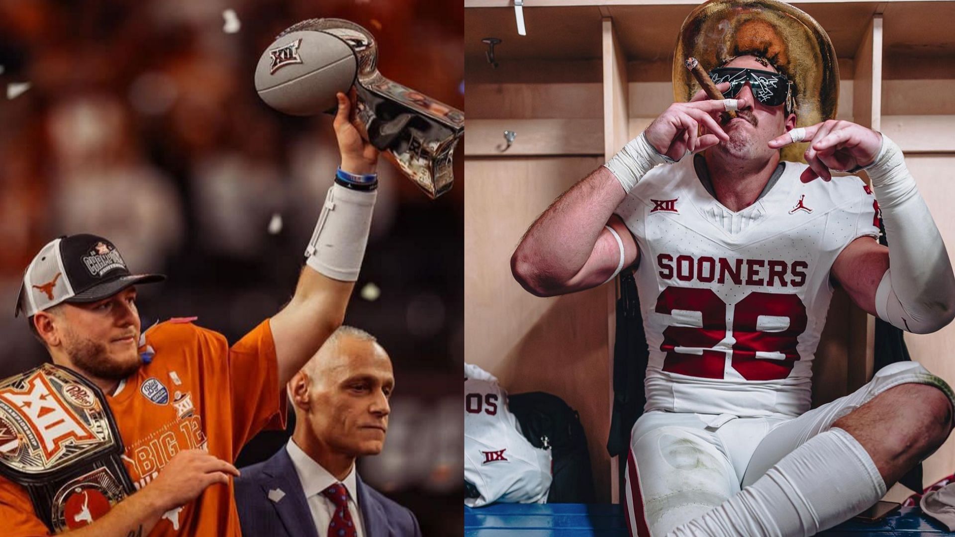 Texas QB Quinn Ewers and Oklahoma LB Danny Stutsman 