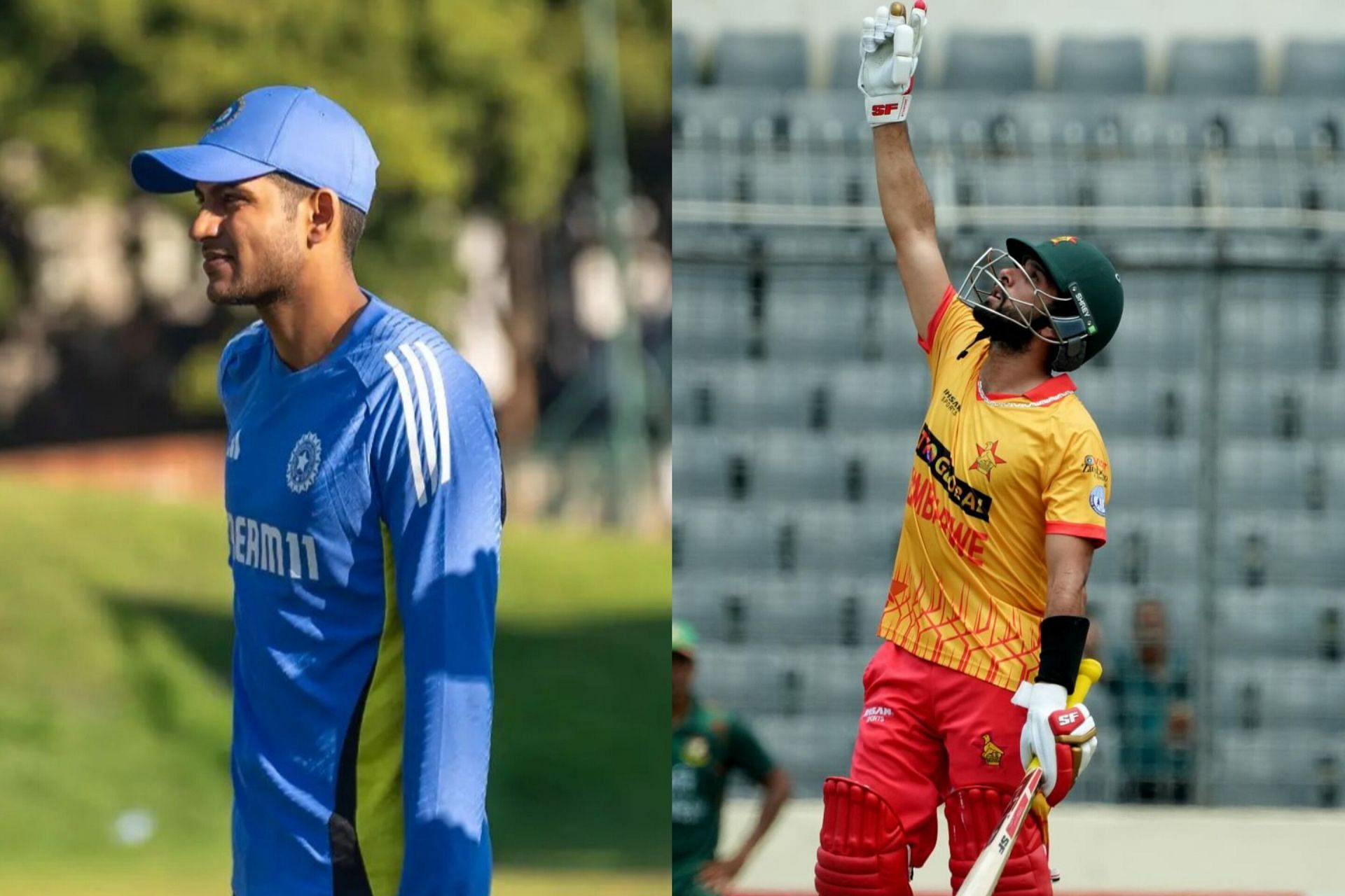 Shubman Gill (R) and Sikandar Raza (L) (Image via Instagram @indiancricketteam and @srazab24)