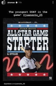 Marcus Stroman's IG story