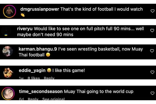 Screenshot of fans' comments