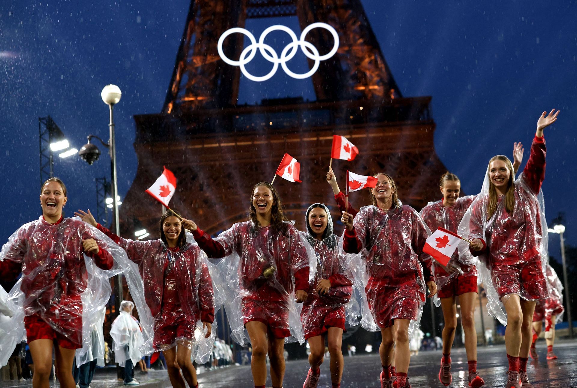 Members of the Canadian contingent at the 2024 Olympic Opening Ceremony (Source: Getty)