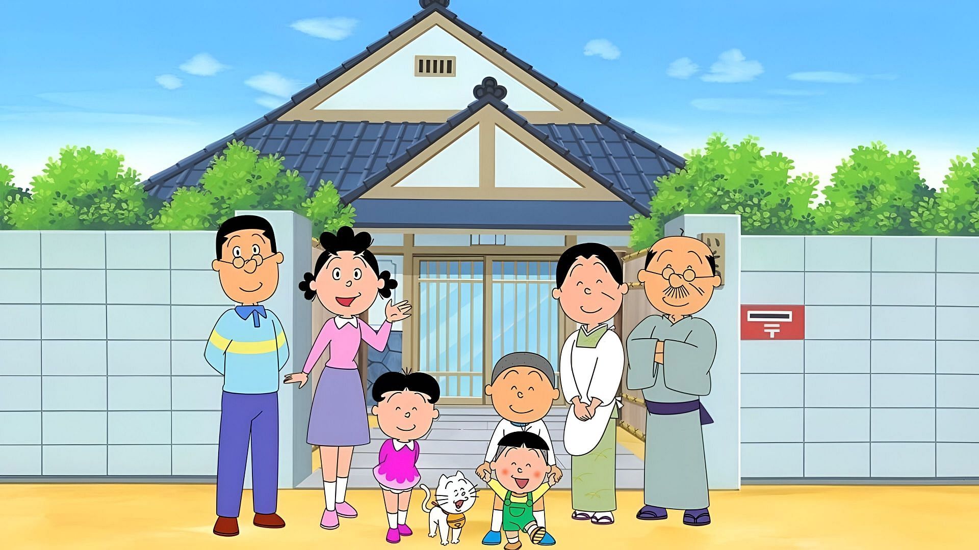 The Sazae san family as seen in the anime (Image via Eiken)