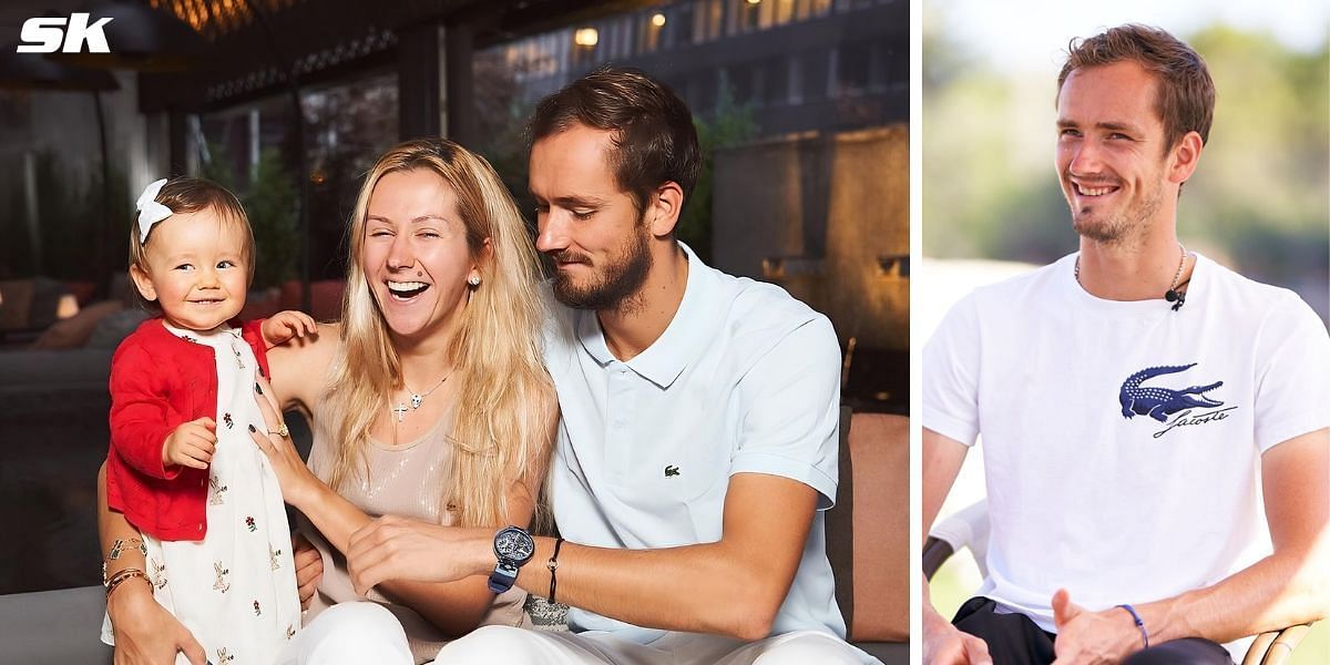 Daniil Medvedev and family (Source: @mrsmedvedev on Instagram; Getty Images)