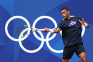 Felix Auger-Aliassime practicing ahead of the Olympics (Source: getty)