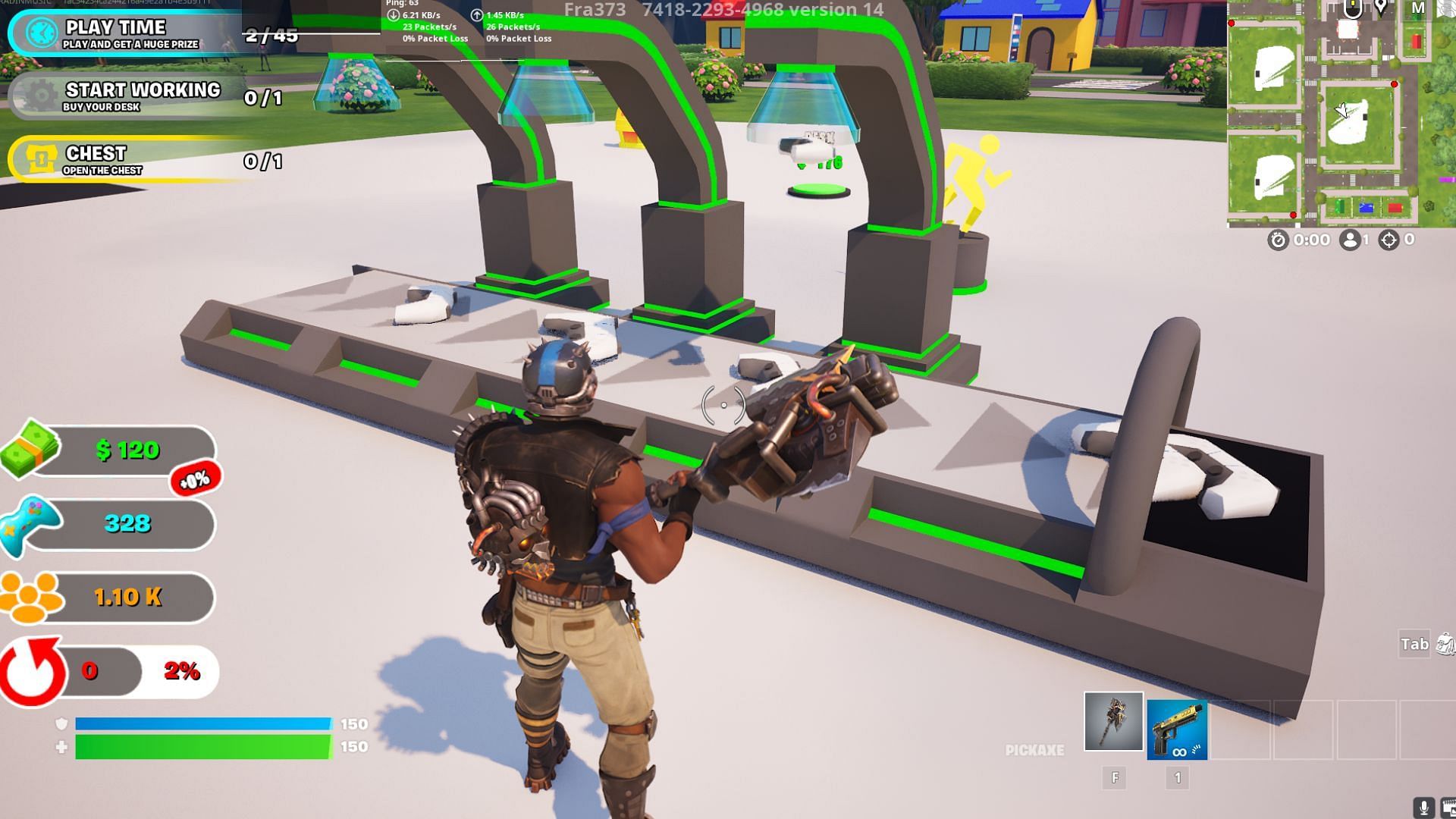 Set up droppers to earn money in the GameDev Tycoon map. (Image via Epic Games)