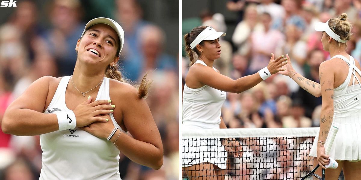 Jessica Bouzas Maneiro (L); and with Marketa Vondrousova (R). (Photos: Getty)