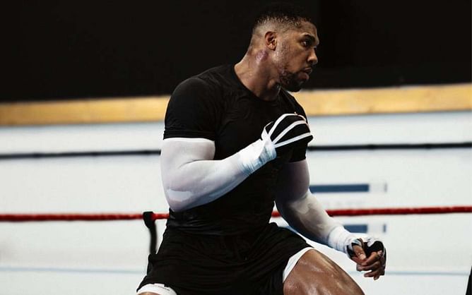 In Photos: Anthony Joshua looks in serious shape while sweating it out at the gym