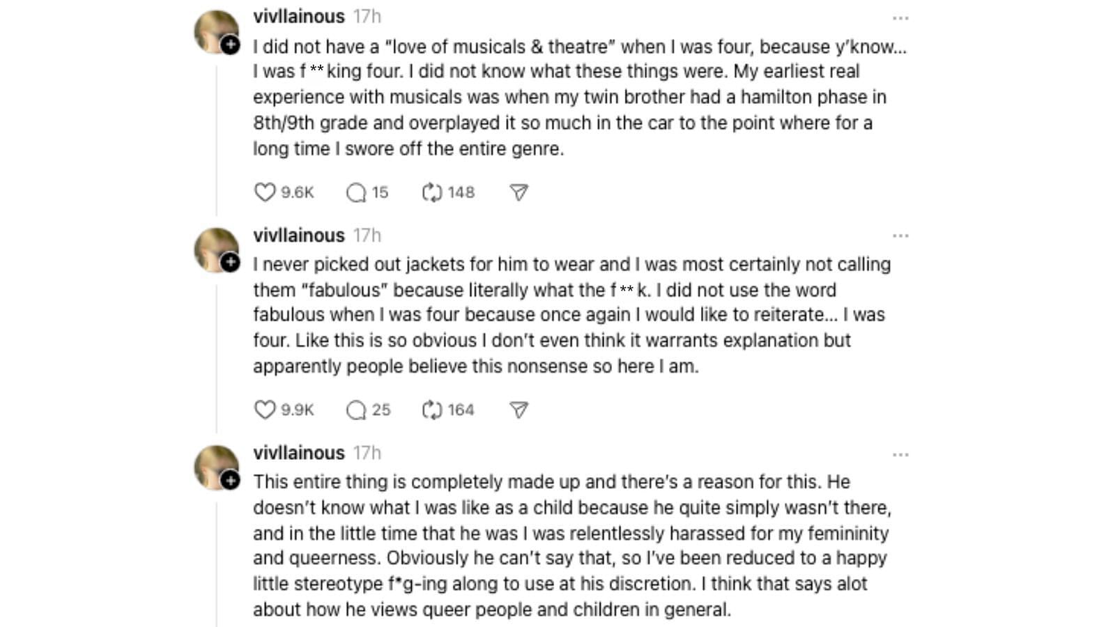 Vivian Wilson fact-checks Musk online (Image via @vivllainous/ Threads)