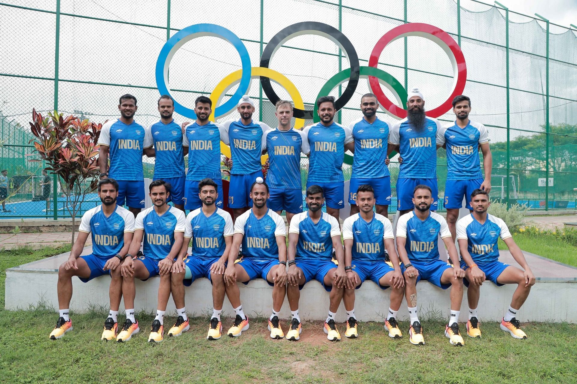 The Indians showcased their Olympic jersey at the SAI complex in Bangalore