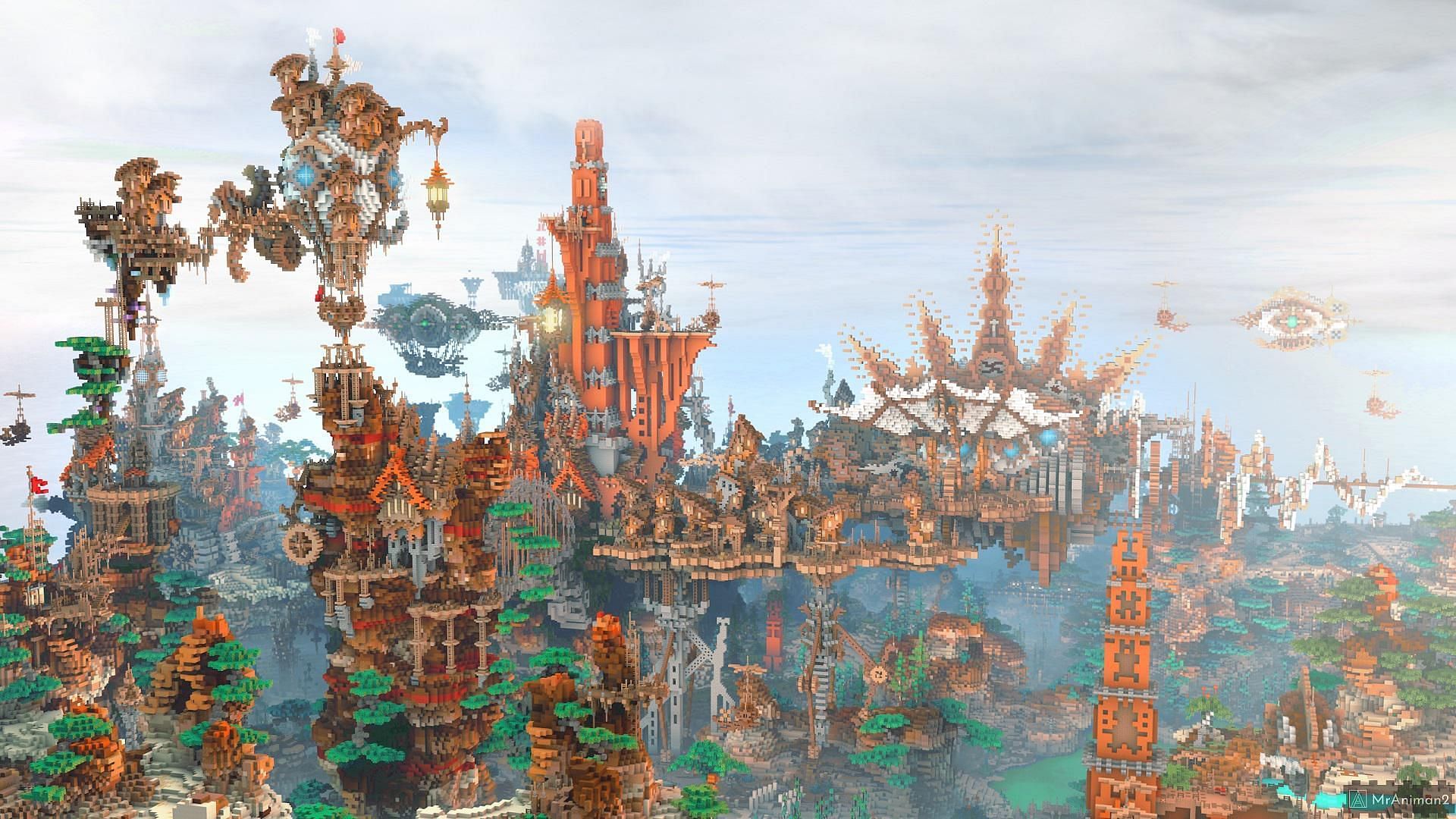 A large steampunk city (Image via MrAniman2/Reddit)