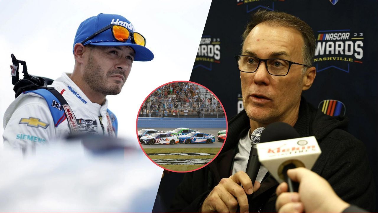 Kyle Larson (L), Kevin Harvick (R), Imagn