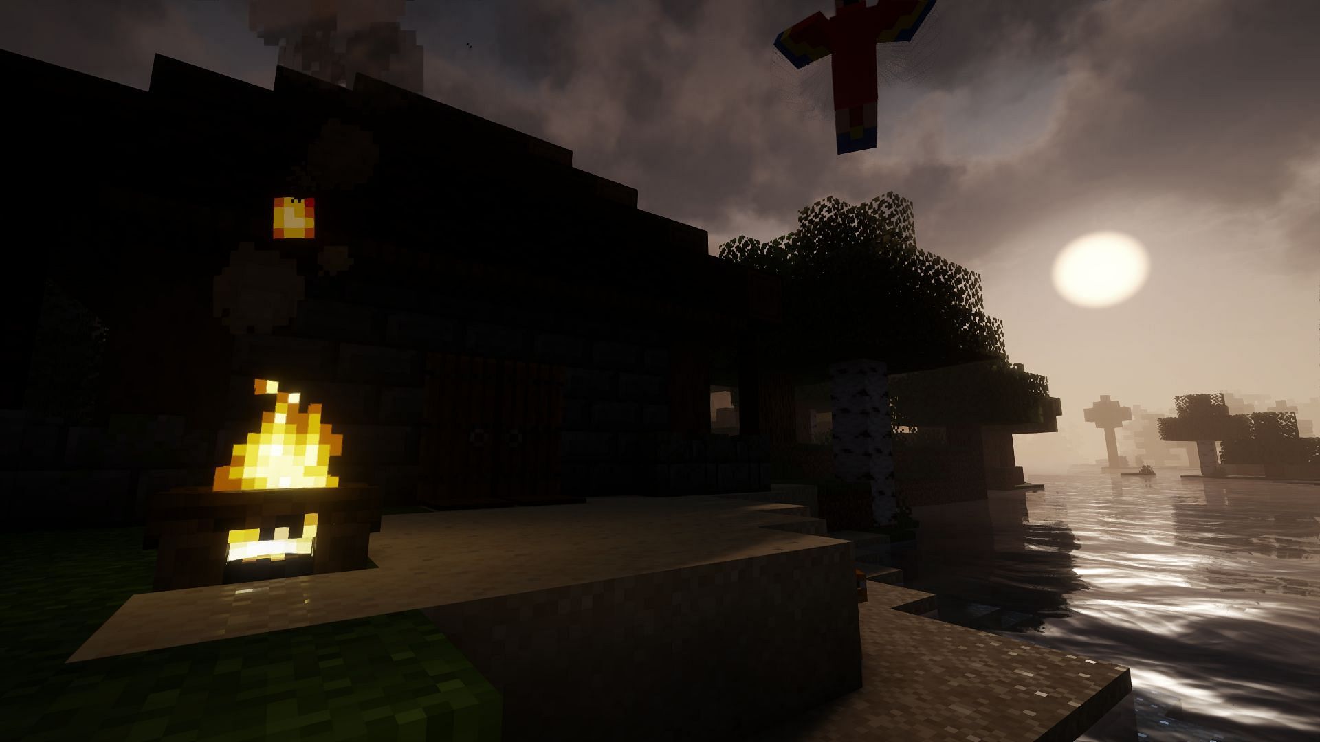 The oppressively dark lighting of Spooklementary (Image via Mojang)