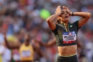Sydney McLaughlin Levrone in absolute disbelief after breaking her own record at the U.S. Olympic Track and Field Trials (image source: Getty)