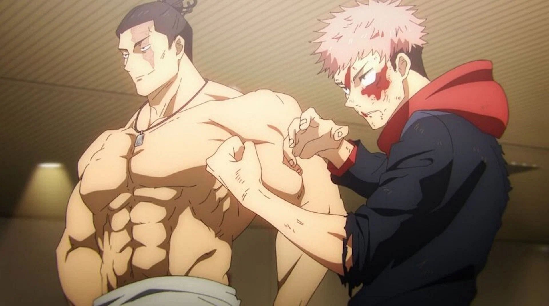 Todo and Yuji as seen in Jujutsu Kaisen (image via MAPPA)