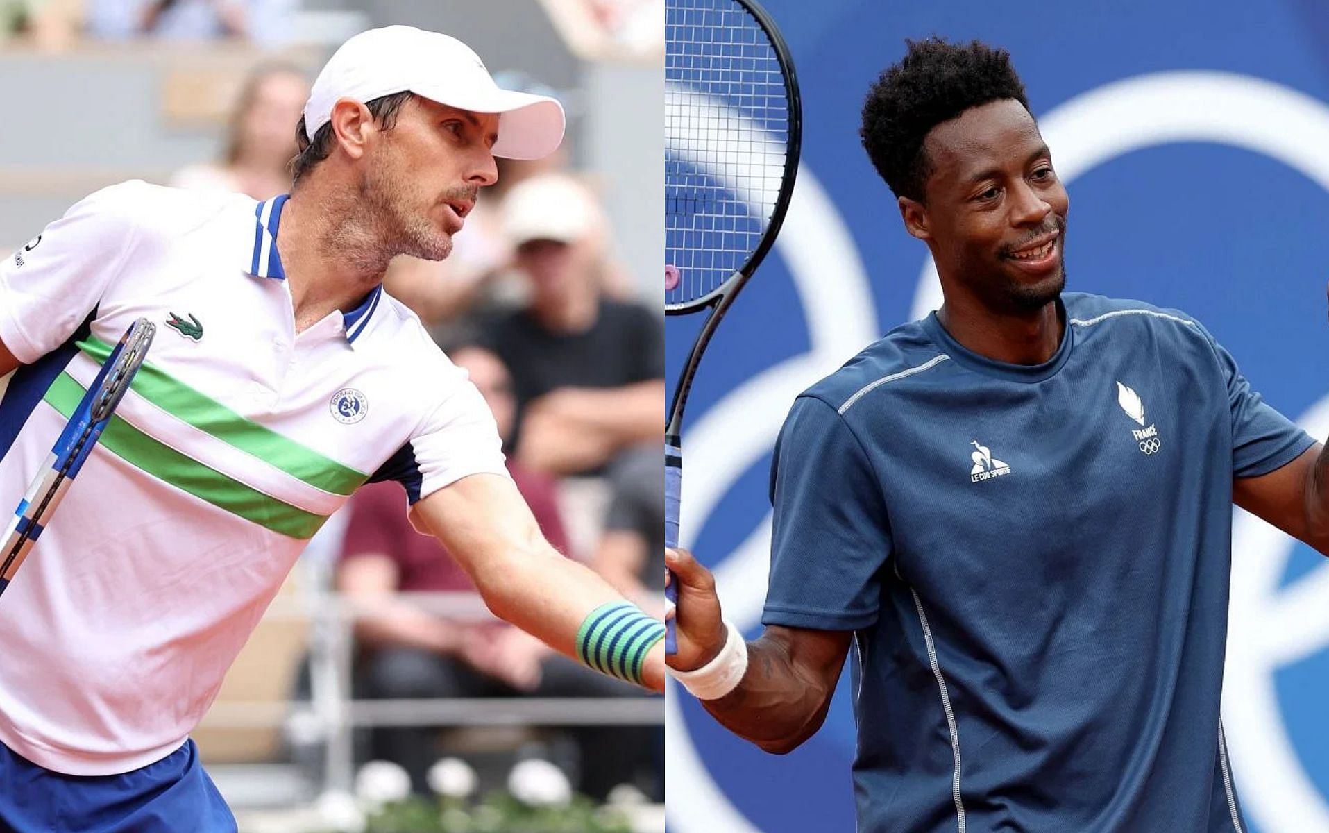 Edouard Roger-Vasselin and Gael Monfils. (Images via Getty)